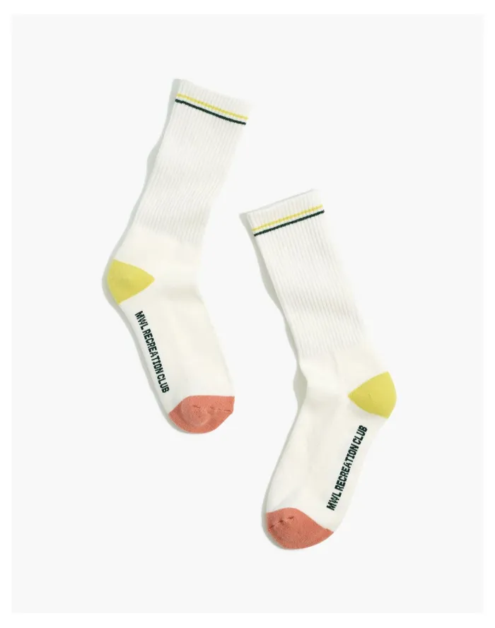 Women MWL Cloudlift Sneaker Sneaker Crew Sock Pale Citron Madewell Socks