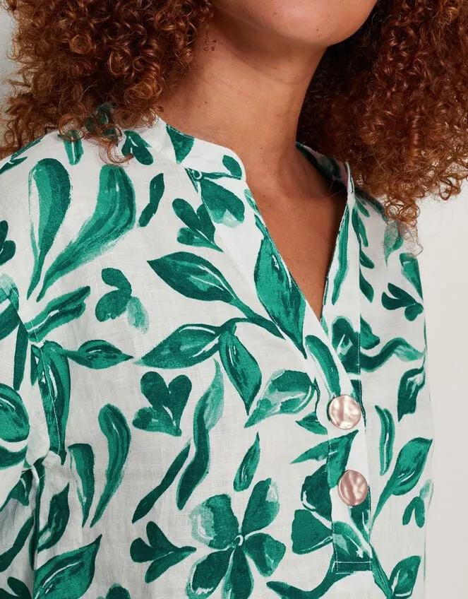 Women Naomi Print Linen Blouse Green Monsoon Tops and Blouses
