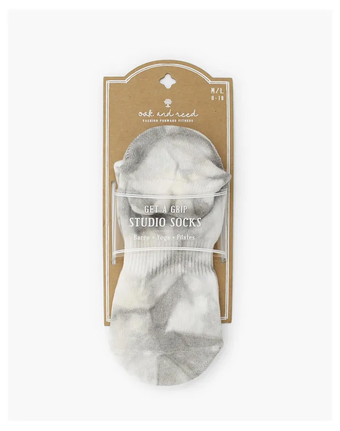 Women Oak And Reed Get A Grip Tie Dye Studio Socks Grey Multi Madewell MWL Athleisure