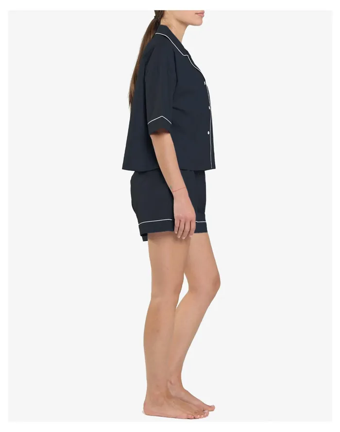 Women Papinelle Sleepwear Organic Cotton Mia Boxer Pajama Set Black Madewell Pajamas Women Papinelle Sleepwear Organic Cotton Mia Boxer Pajama Set Black Madewell Pajamas