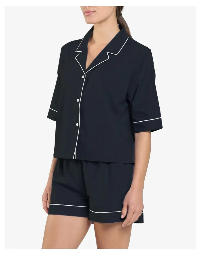 Women Papinelle Sleepwear Organic Cotton Mia Boxer Pajama Set Black Madewell Pajamas Women Papinelle Sleepwear Organic Cotton Mia Boxer Pajama Set Black Madewell Pajamas