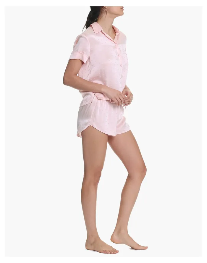 Women Papinelle Sleepwear Silk Hearts Boxer PJ In Blush Light Pink Madewell Pajamas Women Papinelle Sleepwear Silk Hearts Boxer PJ In Blush Light Pink Madewell Pajamas
