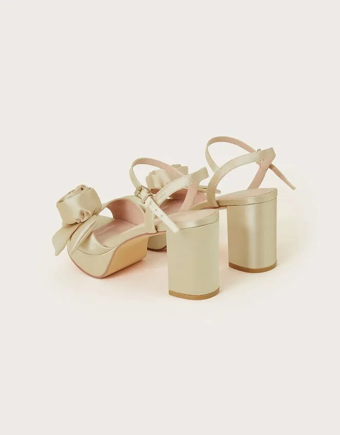 Women Rosette Platform Heels Gold Monsoon Platforms