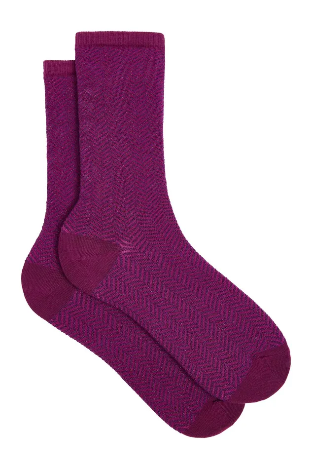 Women Socks Wilda Bruyere Chaussettes Coton Et Lurex Violette Des Petits Hauts Shoes and Socks Women Socks Wilda Bruyere Chaussettes Coton Et Lurex Violette Des Petits Hauts Shoes and Socks