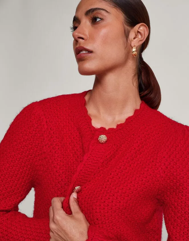 Women Suki Stitch Cardigan Red Monsoon Knitwear
