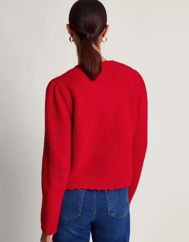 Women Suki Stitch Cardigan Red Monsoon Knitwear