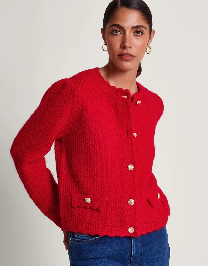 Women Suki Stitch Cardigan Red Monsoon Knitwear