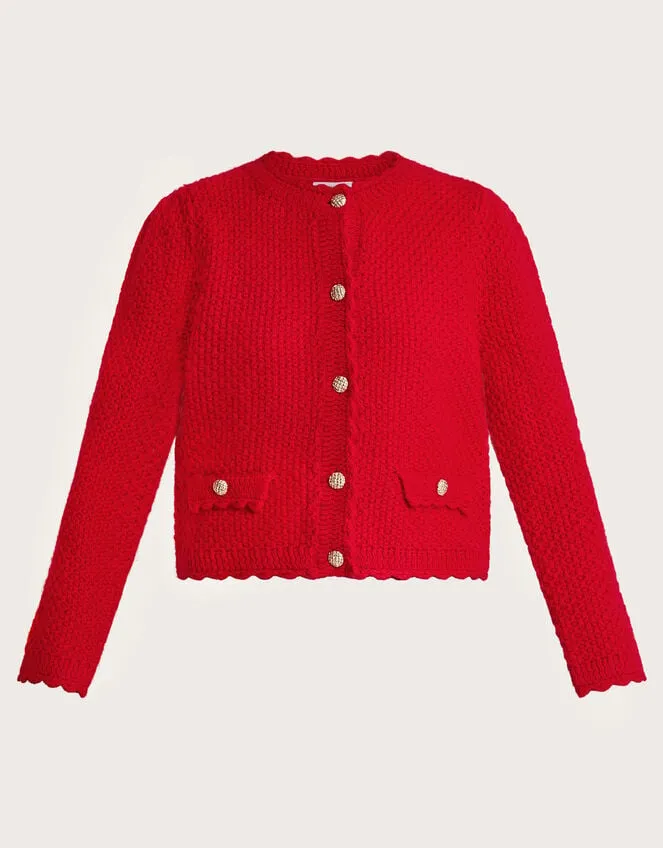Women Suki Stitch Cardigan Red Monsoon Knitwear
