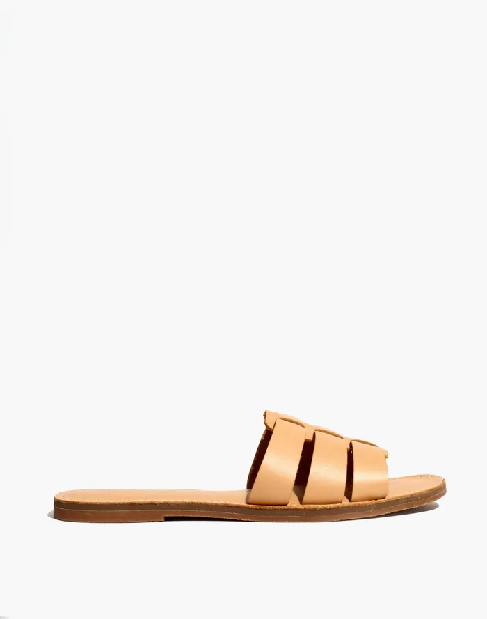 Women The Boardwalk Fisherman Slide Sandal In Leather Ashen Sand Madewell Sandals Women The Boardwalk Fisherman Slide Sandal In Leather Ashen Sand Madewell Sandals