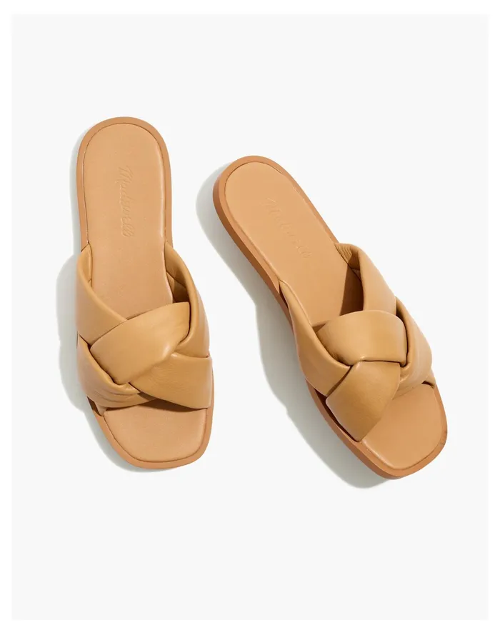Women The Jayna Braided Slide Sandal Amber Brown Madewell Sandals