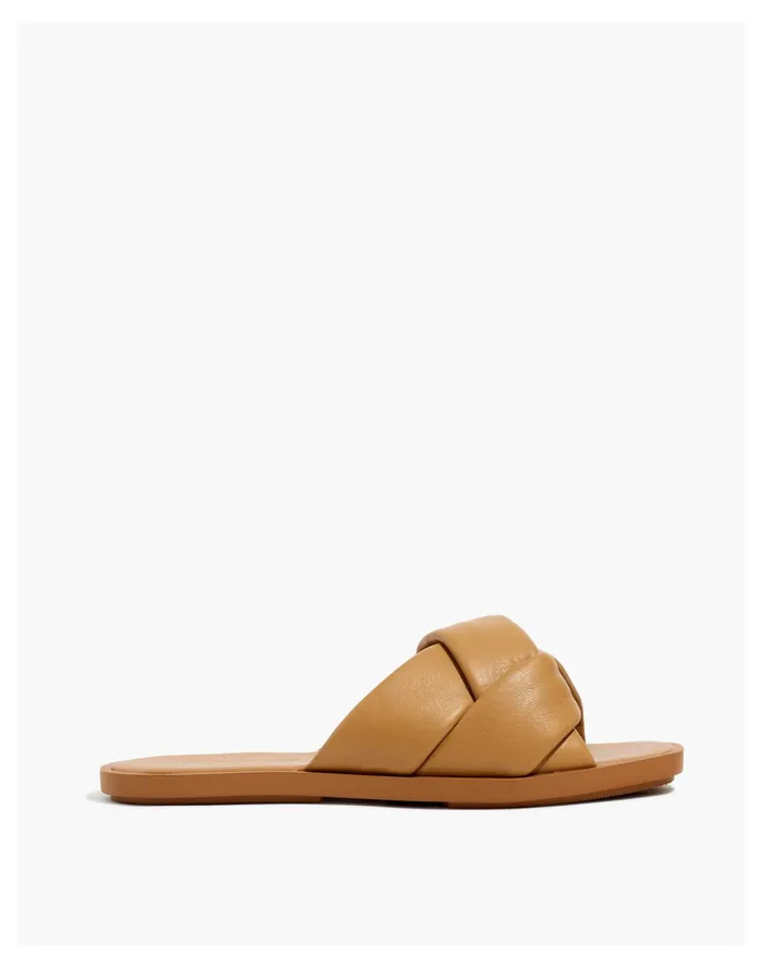 Women The Jayna Braided Slide Sandal Amber Brown Madewell Sandals Women The Jayna Braided Slide Sandal Amber Brown Madewell Sandals