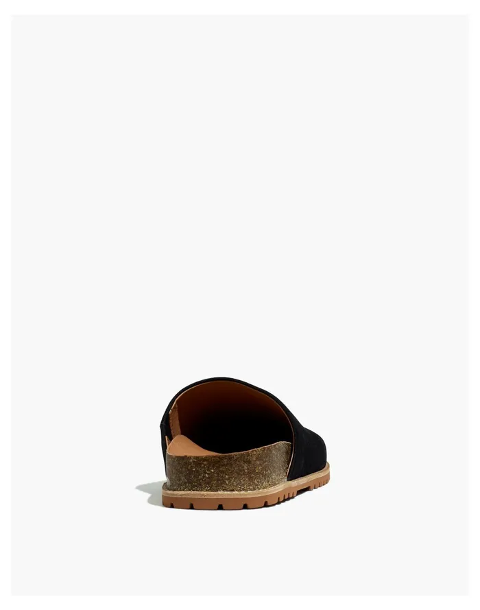 Women The Layne Clog Mule In Nubuck True Black Madewell Flats Women The Layne Clog Mule In Nubuck True Black Madewell Flats