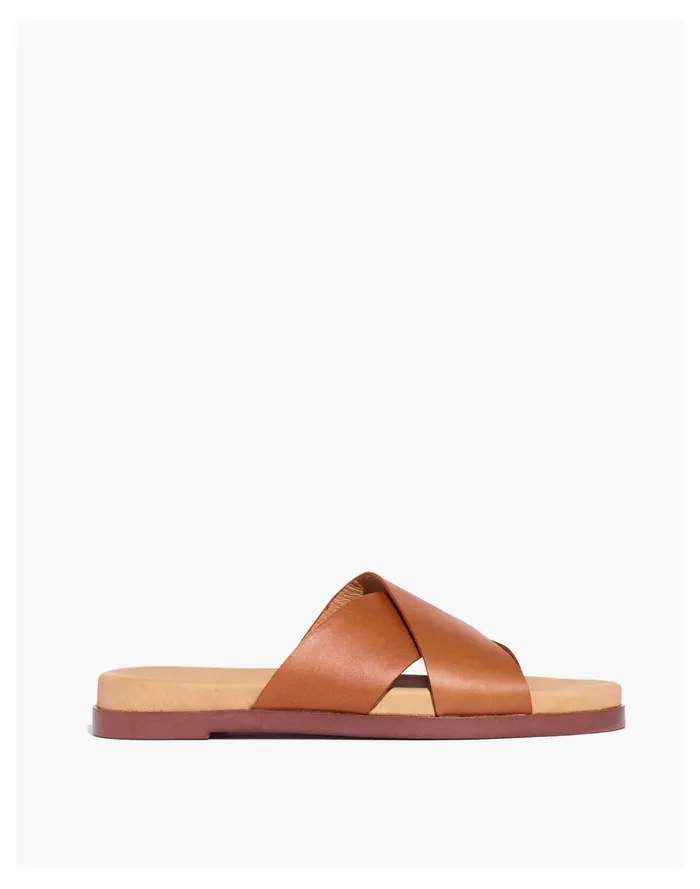 Women The Louisa Crisscross Slide English Saddle Madewell Sandals Women The Louisa Crisscross Slide English Saddle Madewell Sandals