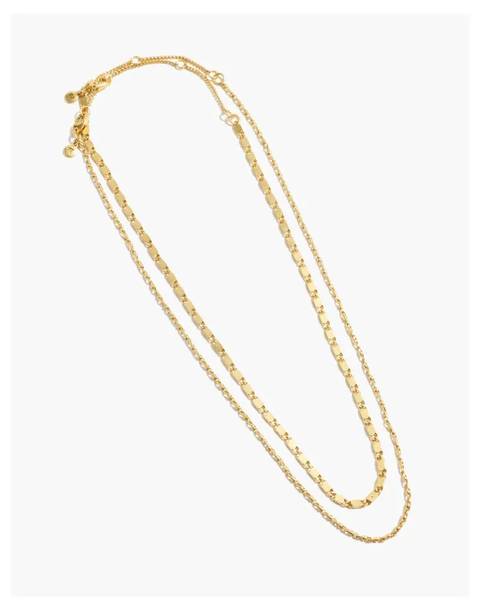 Women Two Piece Chain Necklace Set Vintage Gold Madewell Necklaces Women Two Piece Chain Necklace Set Vintage Gold Madewell Necklaces