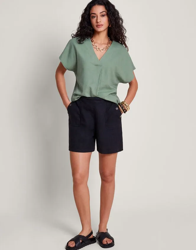 Women Viola VNeck Pintuck TShirt Green Monsoon Tops and Blouses