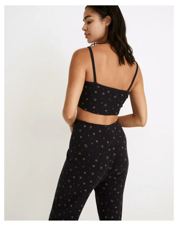 Women Waffle Knit Pajama Crop Cami In Bandana Floral Night Vision Madewell Pajamas Women Waffle Knit Pajama Crop Cami In Bandana Floral Night Vision Madewell Pajamas