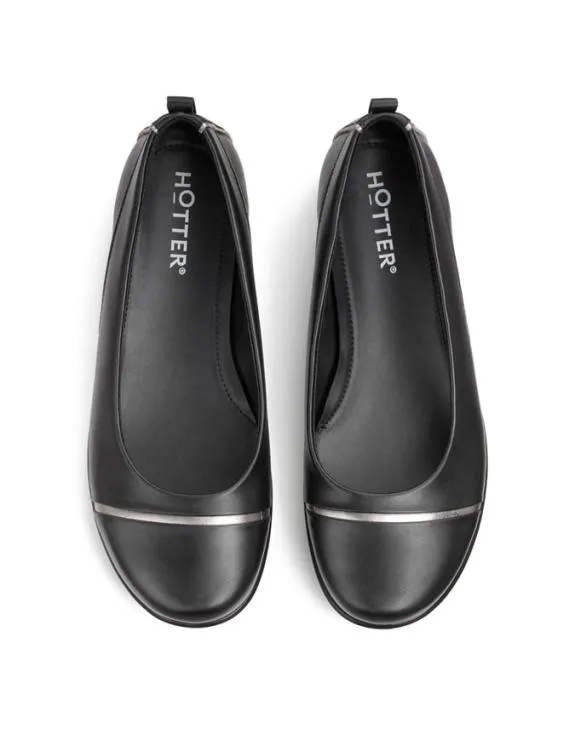 Wren Shoes Black Pewter Women Hotter Ballet Pumps